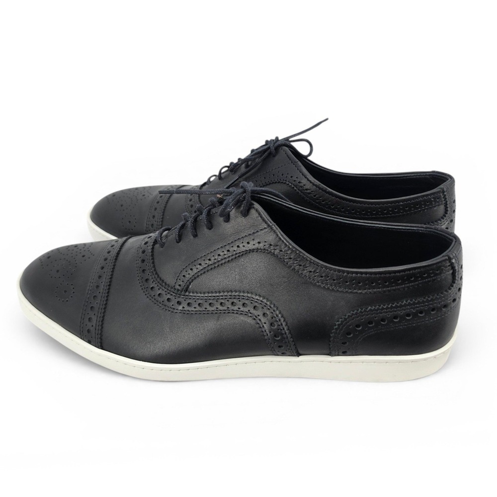 Allen Edmonds Strand Sneakers Black Leather Wingtip Oxford Shoes Mens 10 New - Picture 4 of 7
